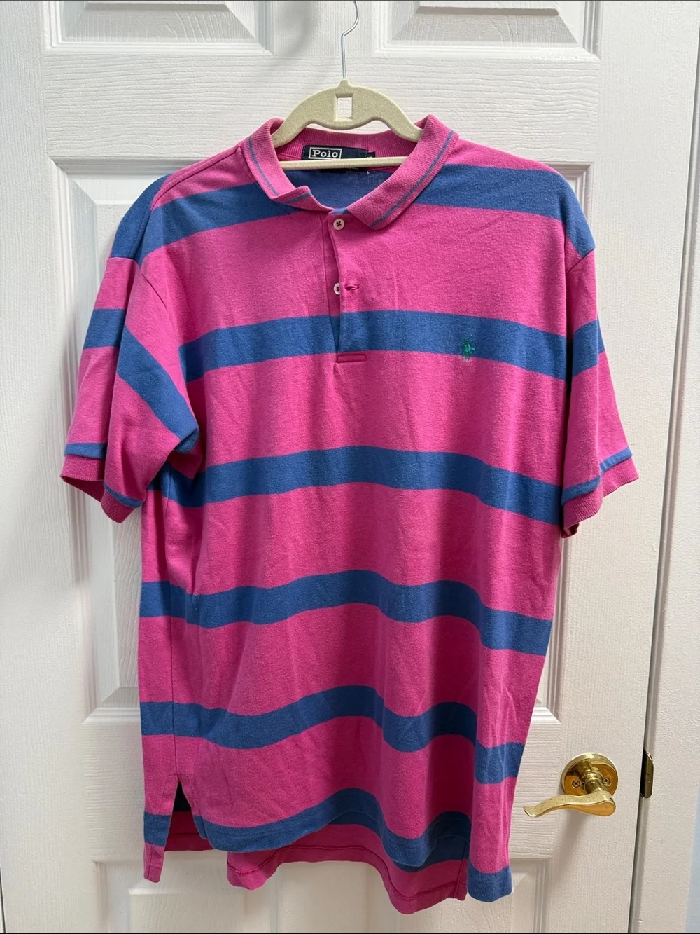 Polo by Ralph Lauren Pink and Blue Striped Short-Sleeve Polo